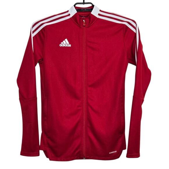 Mens Adidas Track Suit Size Small Red Prime Green White Stripe Athletic Jacket - Picture 2 of 10